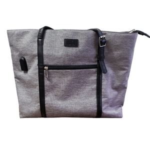 Relavel Women Gray Messenger/Lap top Bag gray w/satin brown lining outerUSB Port